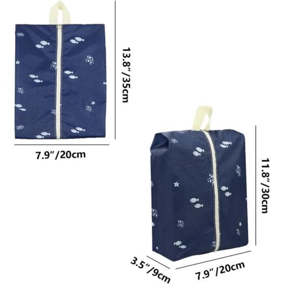 Travel Shoe Bags Waterproof Portable Shoe Storage Pouch with Handle - Picture 2 of 8